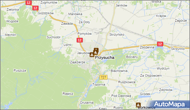 mapa Przysucha, Przysucha na mapie Targeo