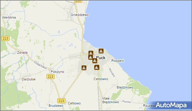 mapa Puck, Puck na mapie Targeo