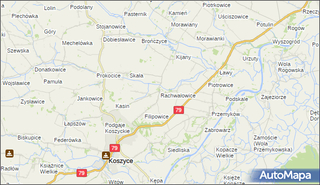 mapa Rachwałowice, Rachwałowice na mapie Targeo