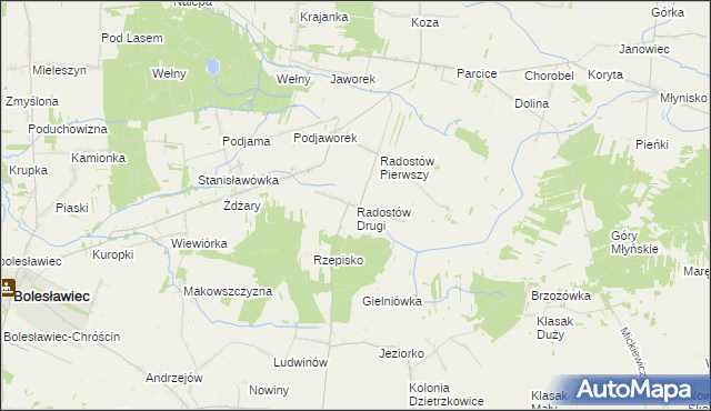 mapa Radostów Drugi, Radostów Drugi na mapie Targeo