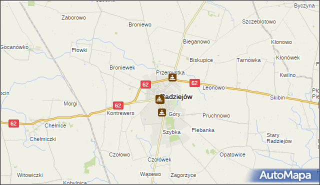 mapa Radziejów, Radziejów na mapie Targeo