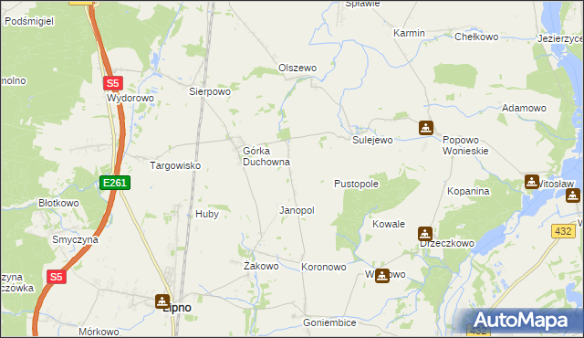 mapa Ratowice gmina Lipno, Ratowice gmina Lipno na mapie Targeo