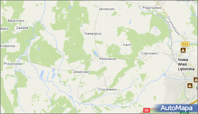 mapa Redkowice, Redkowice na mapie Targeo