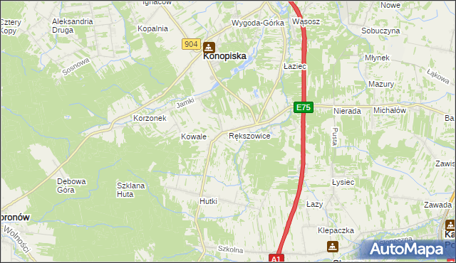 mapa Rększowice, Rększowice na mapie Targeo