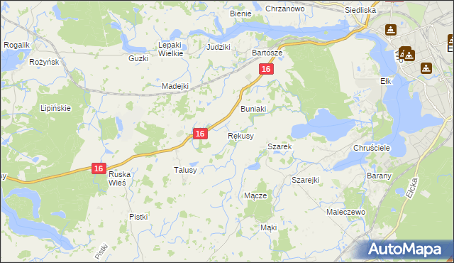mapa Rękusy, Rękusy na mapie Targeo