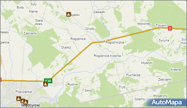 mapa Rogoźnica-Kolonia, Rogoźnica-Kolonia na mapie Targeo