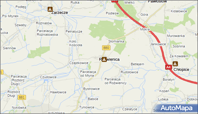 mapa Roźwienica, Roźwienica na mapie Targeo