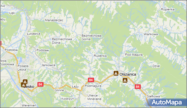 mapa Rudenka, Rudenka na mapie Targeo