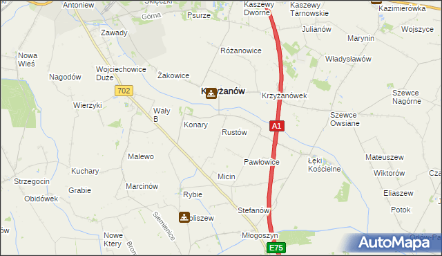 mapa Rustów, Rustów na mapie Targeo