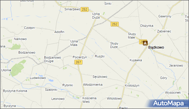 mapa Ruszki gmina Osięciny, Ruszki gmina Osięciny na mapie Targeo