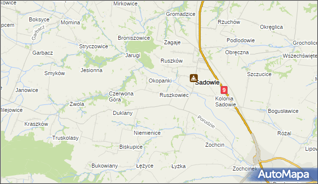 mapa Ruszkowiec, Ruszkowiec na mapie Targeo