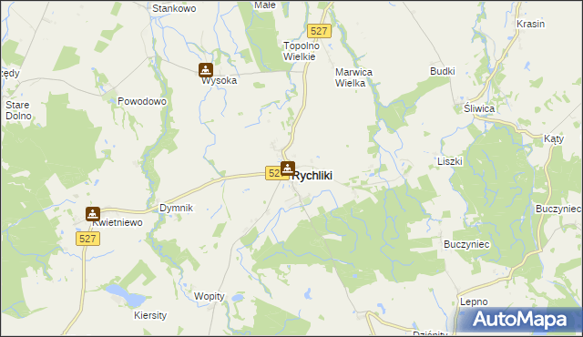 mapa Rychliki, Rychliki na mapie Targeo