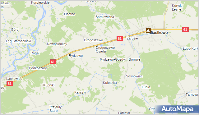 mapa Rydzewo-Gozdy, Rydzewo-Gozdy na mapie Targeo