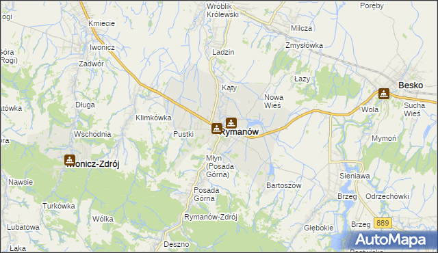 mapa Rymanów, Rymanów na mapie Targeo