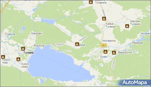 mapa Rzędów gmina Turawa, Rzędów gmina Turawa na mapie Targeo
