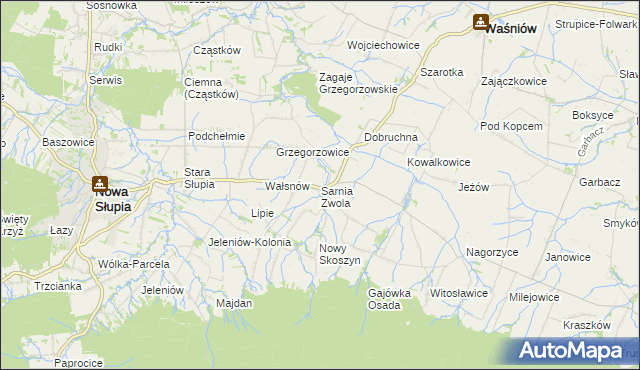mapa Sarnia Zwola, Sarnia Zwola na mapie Targeo