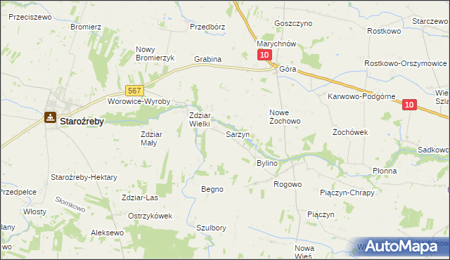 mapa Sarzyn, Sarzyn na mapie Targeo