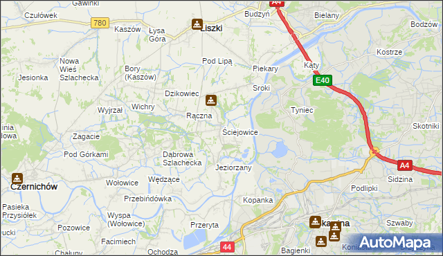 mapa Ściejowice, Ściejowice na mapie Targeo