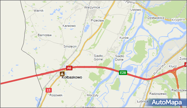 mapa Siadło Górne, Siadło Górne na mapie Targeo