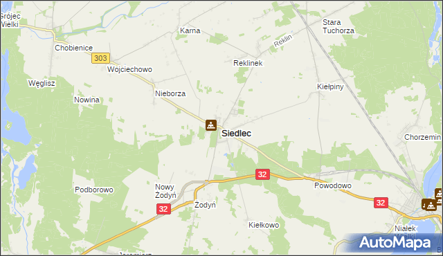 mapa Siedlec powiat wolsztyński, Siedlec powiat wolsztyński na mapie Targeo