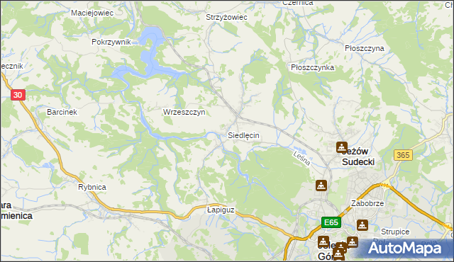 mapa Siedlęcin, Siedlęcin na mapie Targeo