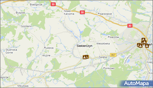 mapa Siekierczyn, Siekierczyn na mapie Targeo