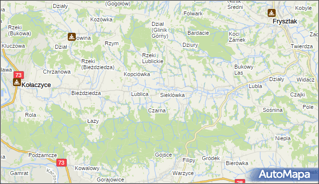 mapa Sieklówka, Sieklówka na mapie Targeo