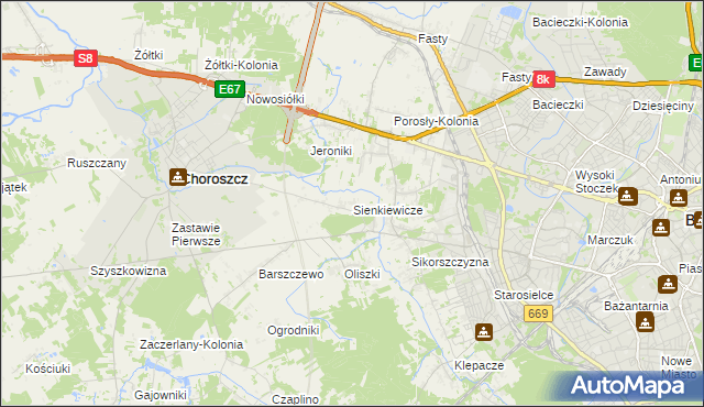 mapa Sienkiewicze, Sienkiewicze na mapie Targeo