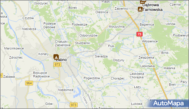mapa Sieradza, Sieradza na mapie Targeo