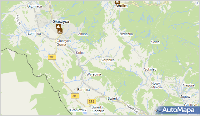 mapa Sierpnica, Sierpnica na mapie Targeo