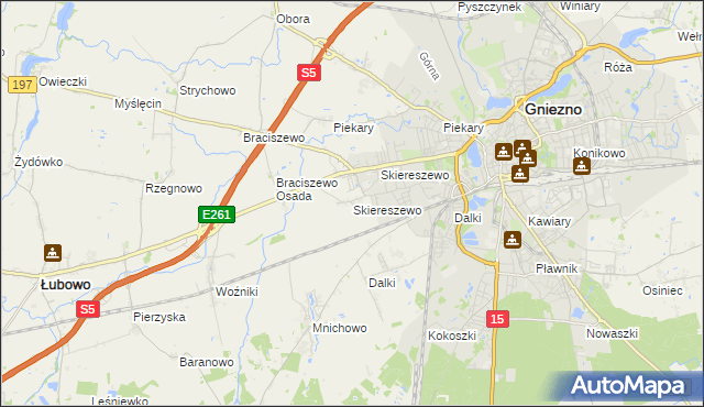 mapa Skiereszewo, Skiereszewo na mapie Targeo