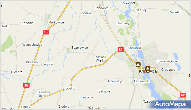 mapa Sławsk Wielki, Sławsk Wielki na mapie Targeo