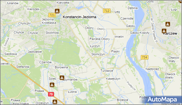 mapa Słomczyn gmina Konstancin-Jeziorna, Słomczyn gmina Konstancin-Jeziorna na mapie Targeo