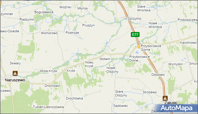 mapa Słotwin, Słotwin na mapie Targeo