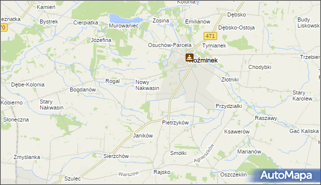 mapa Słowiki gmina Koźminek, Słowiki gmina Koźminek na mapie Targeo