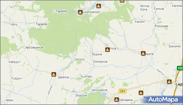 mapa Słupice gmina Łagiewniki, Słupice gmina Łagiewniki na mapie Targeo