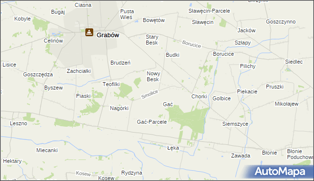 mapa Smolice gmina Grabów, Smolice gmina Grabów na mapie Targeo