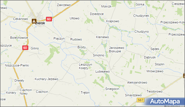 mapa Smolino, Smolino na mapie Targeo
