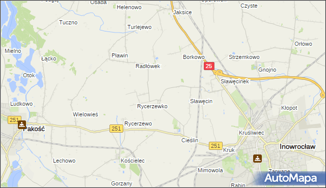 mapa Sójkowo gmina Inowrocław, Sójkowo gmina Inowrocław na mapie Targeo