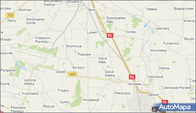 mapa Solca Mała, Solca Mała na mapie Targeo