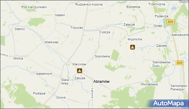 mapa Sosnówka gmina Abramów, Sosnówka gmina Abramów na mapie Targeo