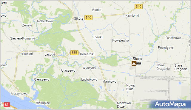 mapa Srebrna gmina Stara Biała, Srebrna gmina Stara Biała na mapie Targeo