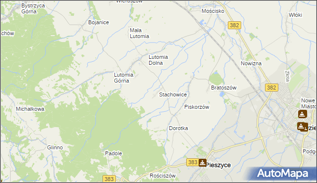 mapa Stachowice, Stachowice na mapie Targeo