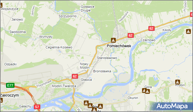 mapa Stanisławowo gmina Pomiechówek, Stanisławowo gmina Pomiechówek na mapie Targeo