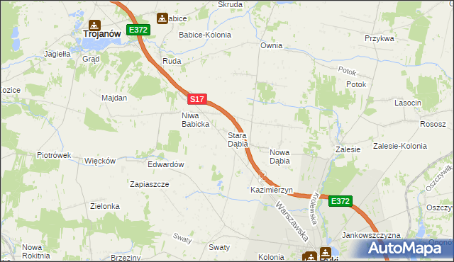mapa Stara Dąbia, Stara Dąbia na mapie Targeo