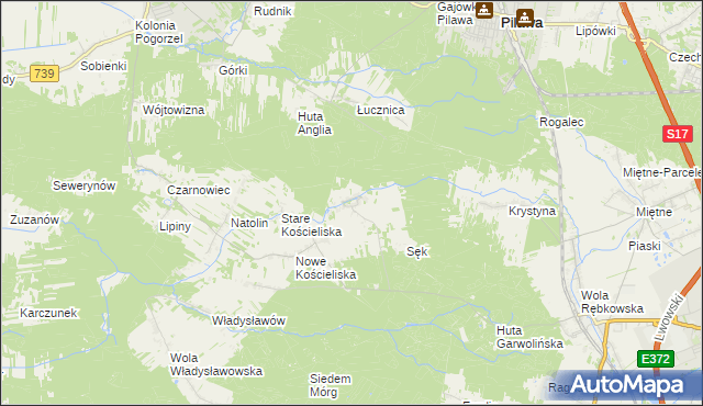 mapa Stara Huta gmina Garwolin, Stara Huta gmina Garwolin na mapie Targeo