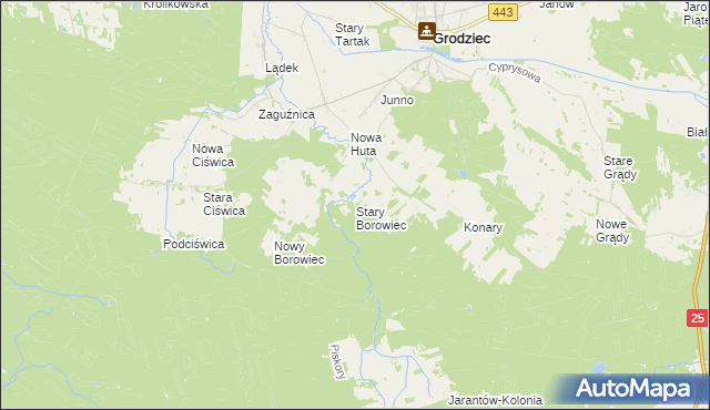 mapa Stary Borowiec, Stary Borowiec na mapie Targeo