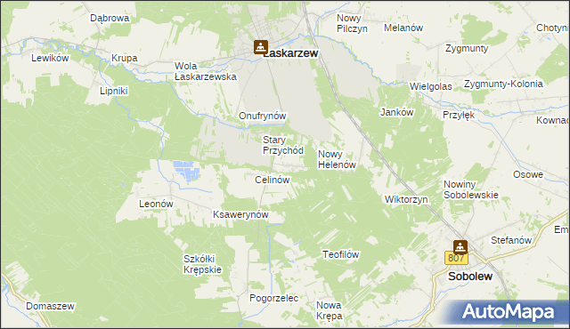 mapa Stary Helenów, Stary Helenów na mapie Targeo