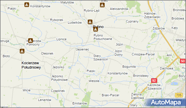 mapa Stary Szwarocin, Stary Szwarocin na mapie Targeo