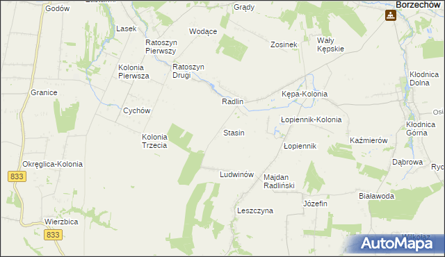 mapa Stasin gmina Chodel, Stasin gmina Chodel na mapie Targeo